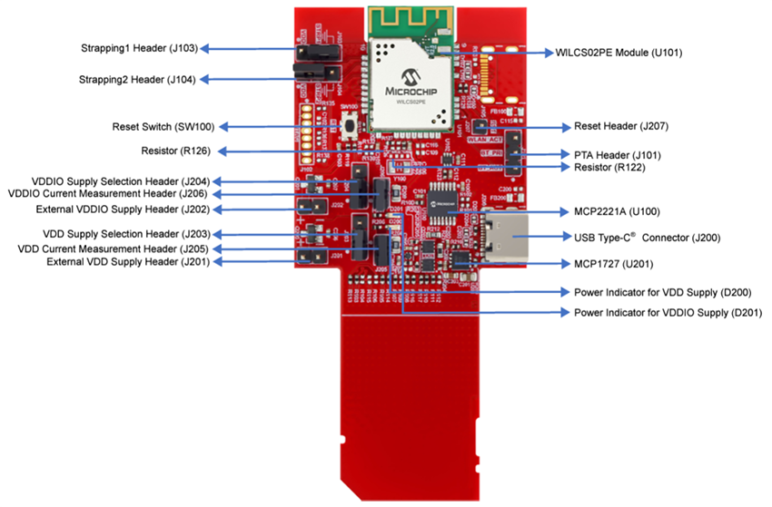 机械图纸 - Microchip Technology WILCS02 Wi-Fi®链路控制器SD板